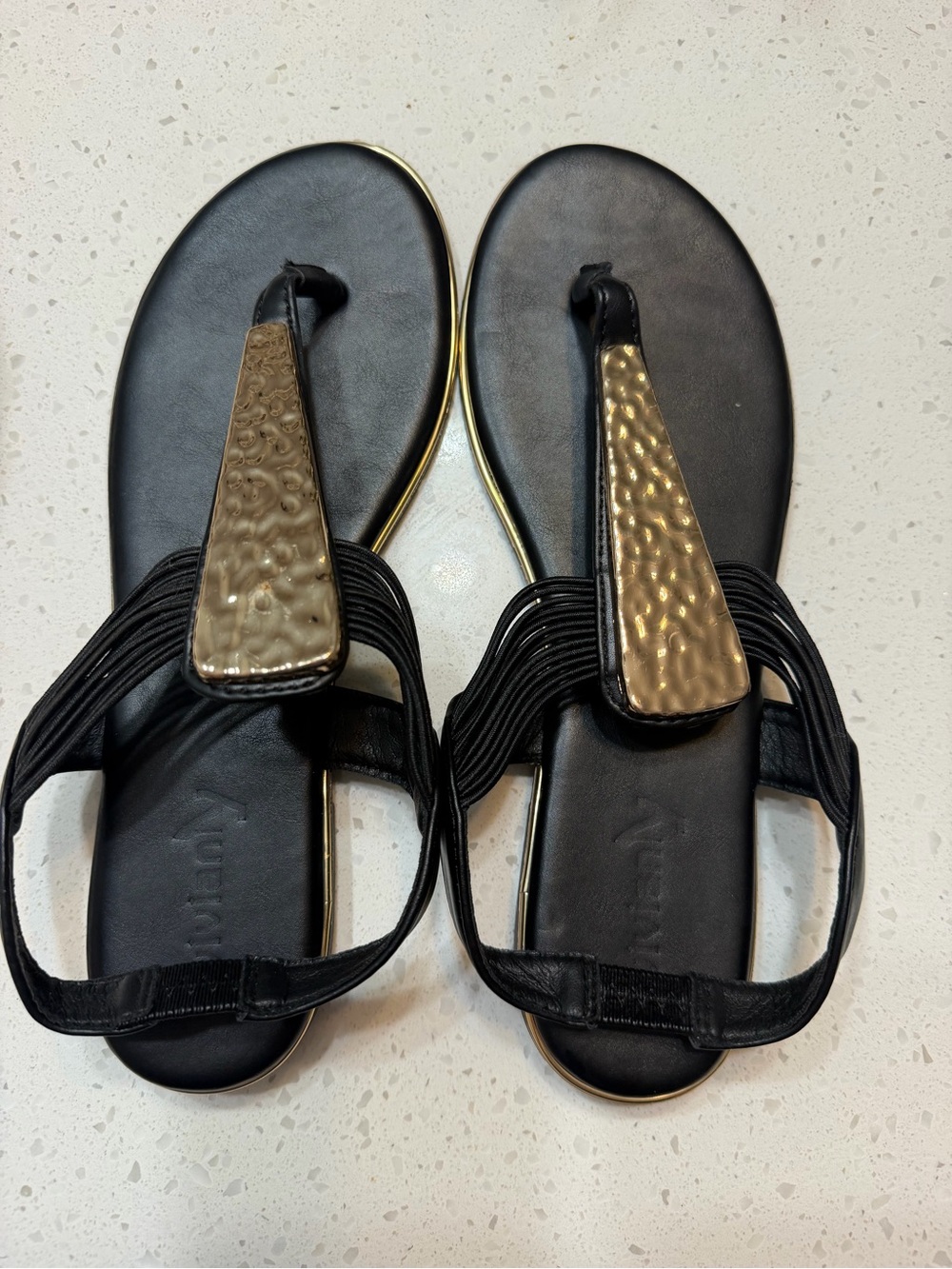 Black and Gold Women's Sandals